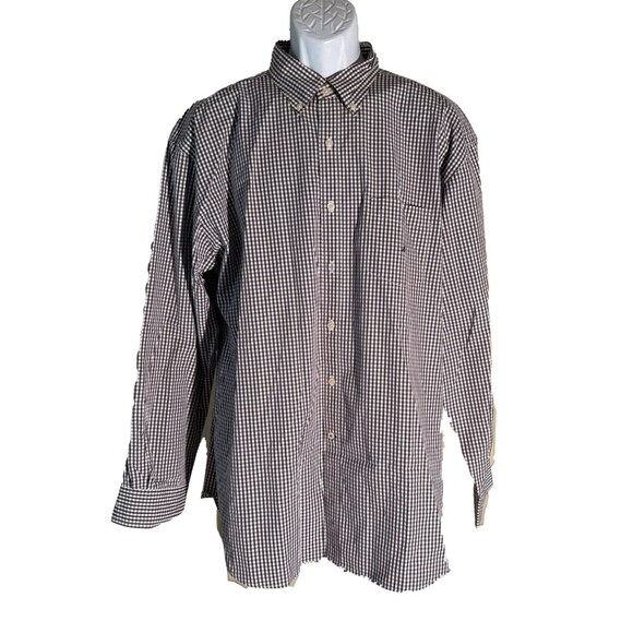 NAUTICA Men's Long Sleeve Button Down 80's Two-Ply Cotton Black & White XXL - Picture 1 of 5